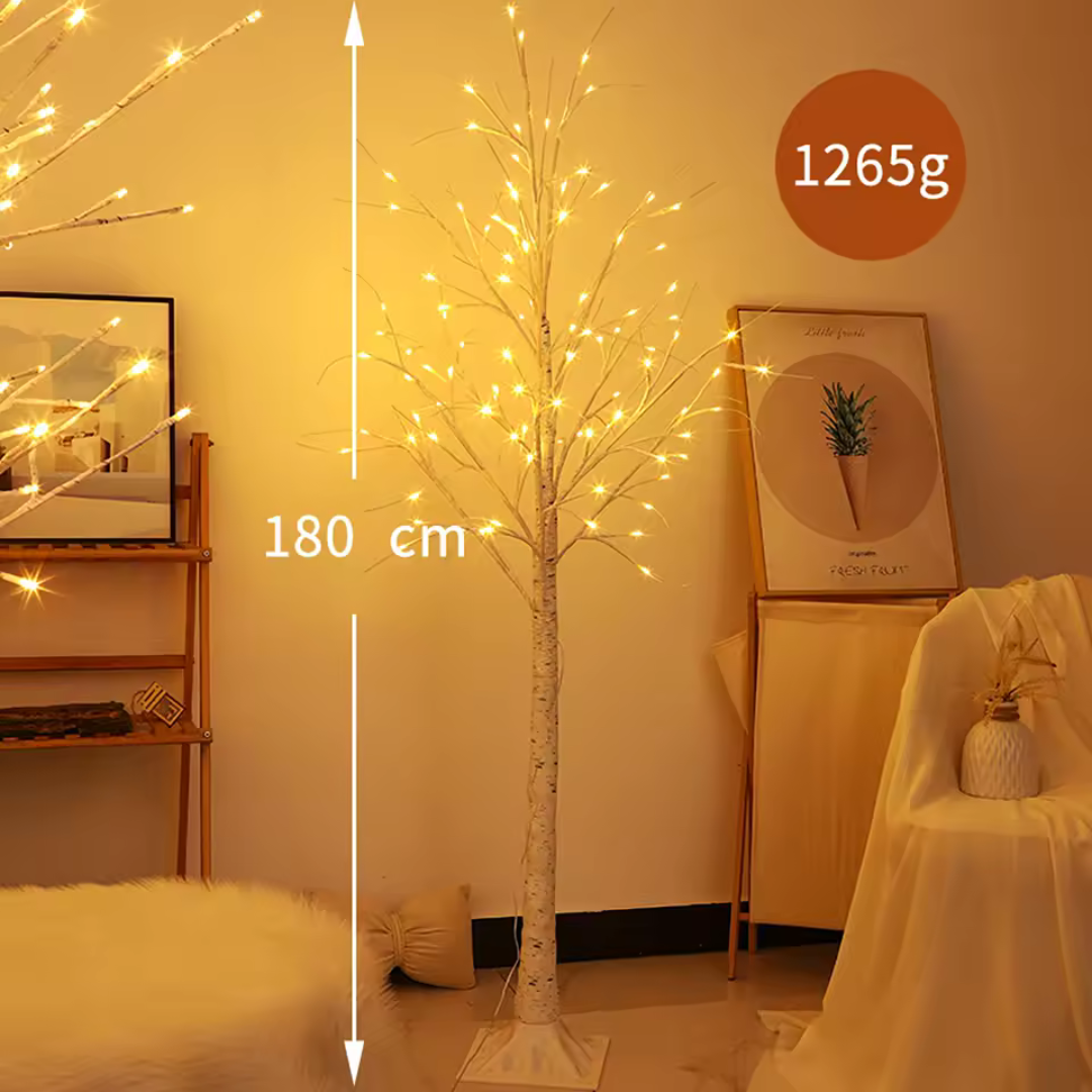 Árvore de Bétula LED Brilhante - Toque Mágico para sua Decoração e Eventos