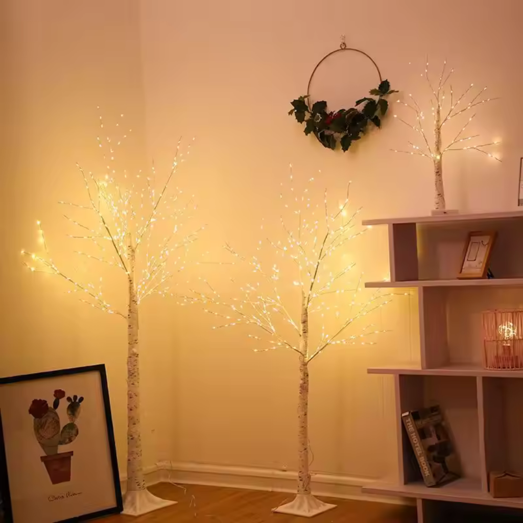 Árvore de Bétula LED Brilhante - Toque Mágico para sua Decoração e Eventos