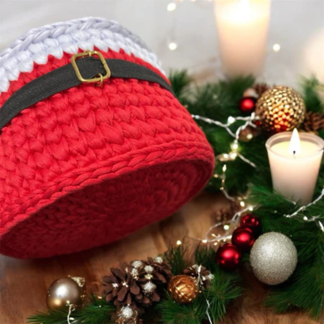 Porta Panetone de Crochê Artesanal - Decoração e Presente de Natal