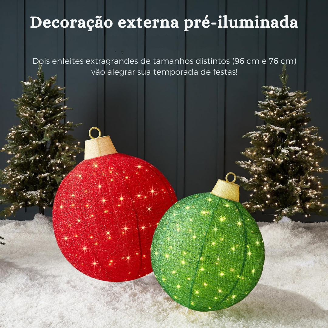 Esfera Enfeites de Natal para áreas externas e internas - 180 luzes LED - 8 funções de iluminação