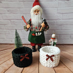 Kit Porta Panetone de Crochê Preto e Branco