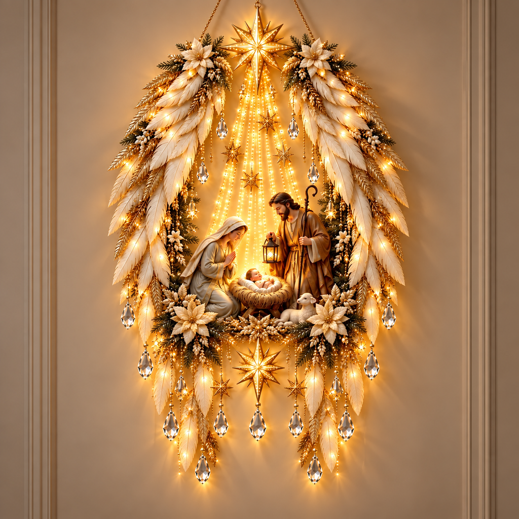Decoração de Parede Sagrada Família - 1,45 m de altura × 45 cm de largura