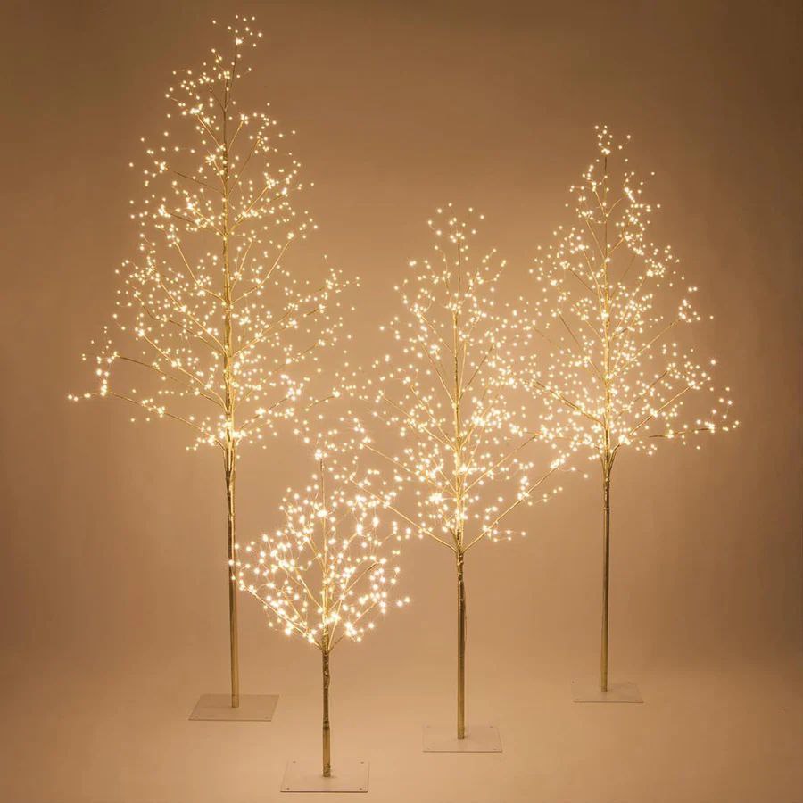 Quarteto Encantador de Bétulas - Luminárias Decorativas de LED (Estilo Realista) BIVOLT